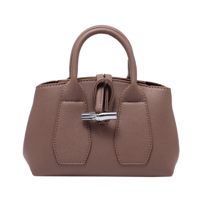 Hand-held Daily Commuting Pure Color PU Female Bag Dynamic Luxe Clothing